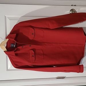 J. Crew M-Tall Red Heavy Cotton Work Shirt